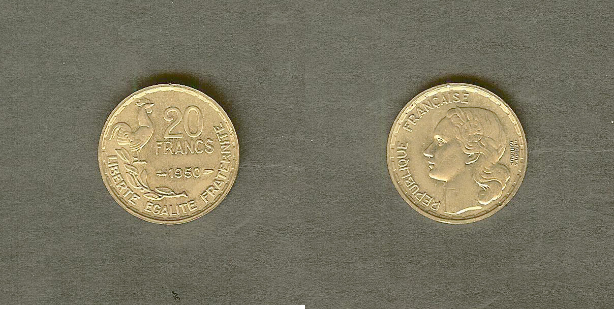 20 francs Georges Guiraud, 3 faucilles 1950 SPL-